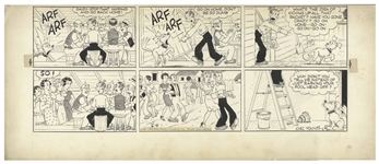 Chic Young Hand-Drawn ''Blondie'' Sunday Comic Strip From 1939 -- Featuring Blondie, Dagwood & the Woodleys